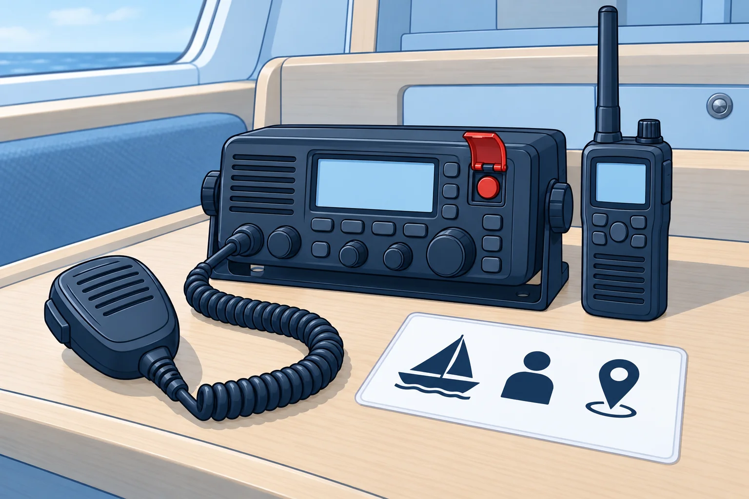 Practising emergency calls with the VHF