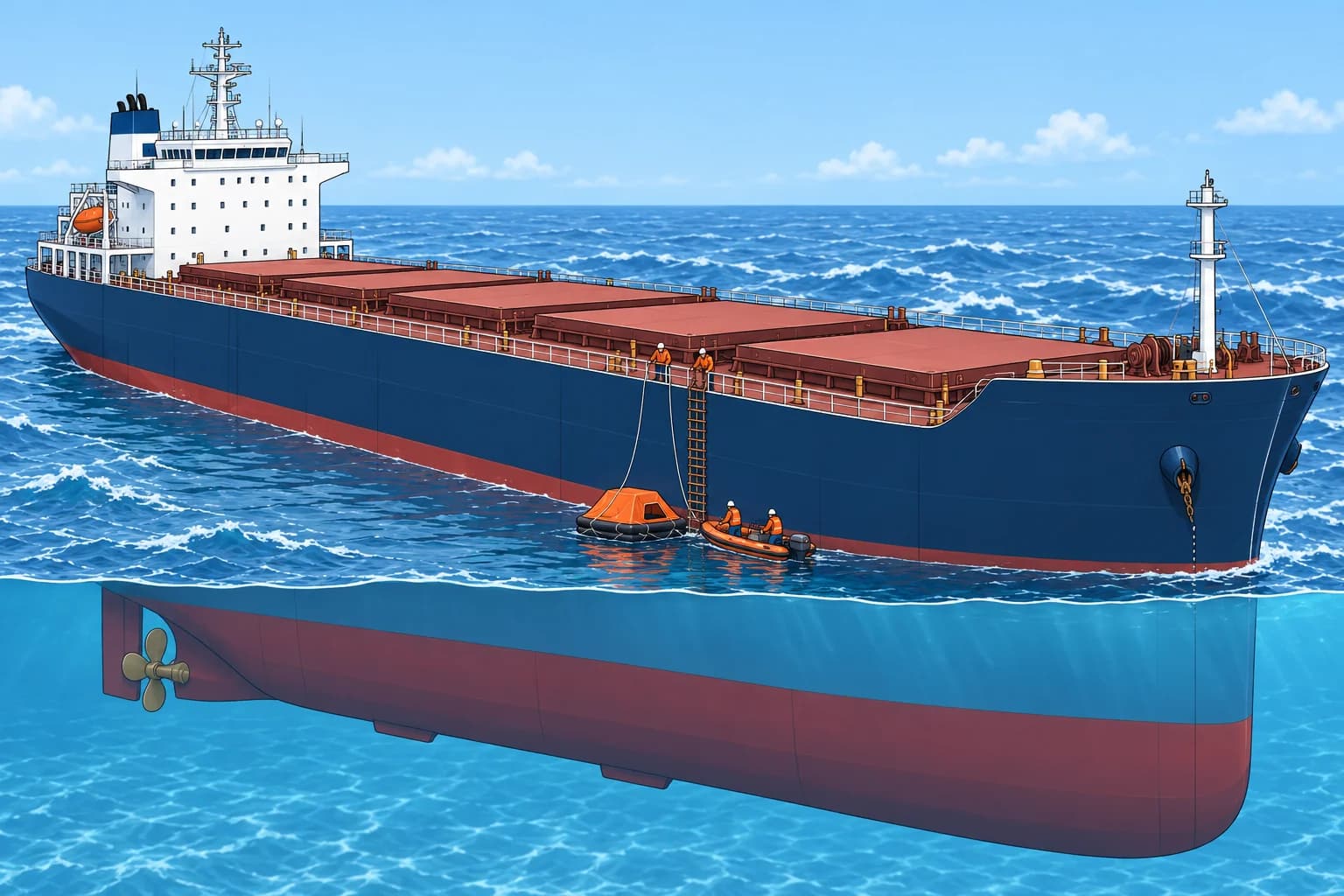 Proceeding to assist and preparing the ship