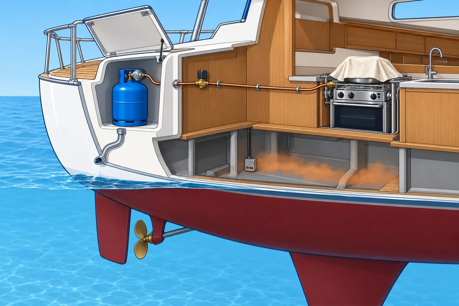 Galley fires and bottled gas
