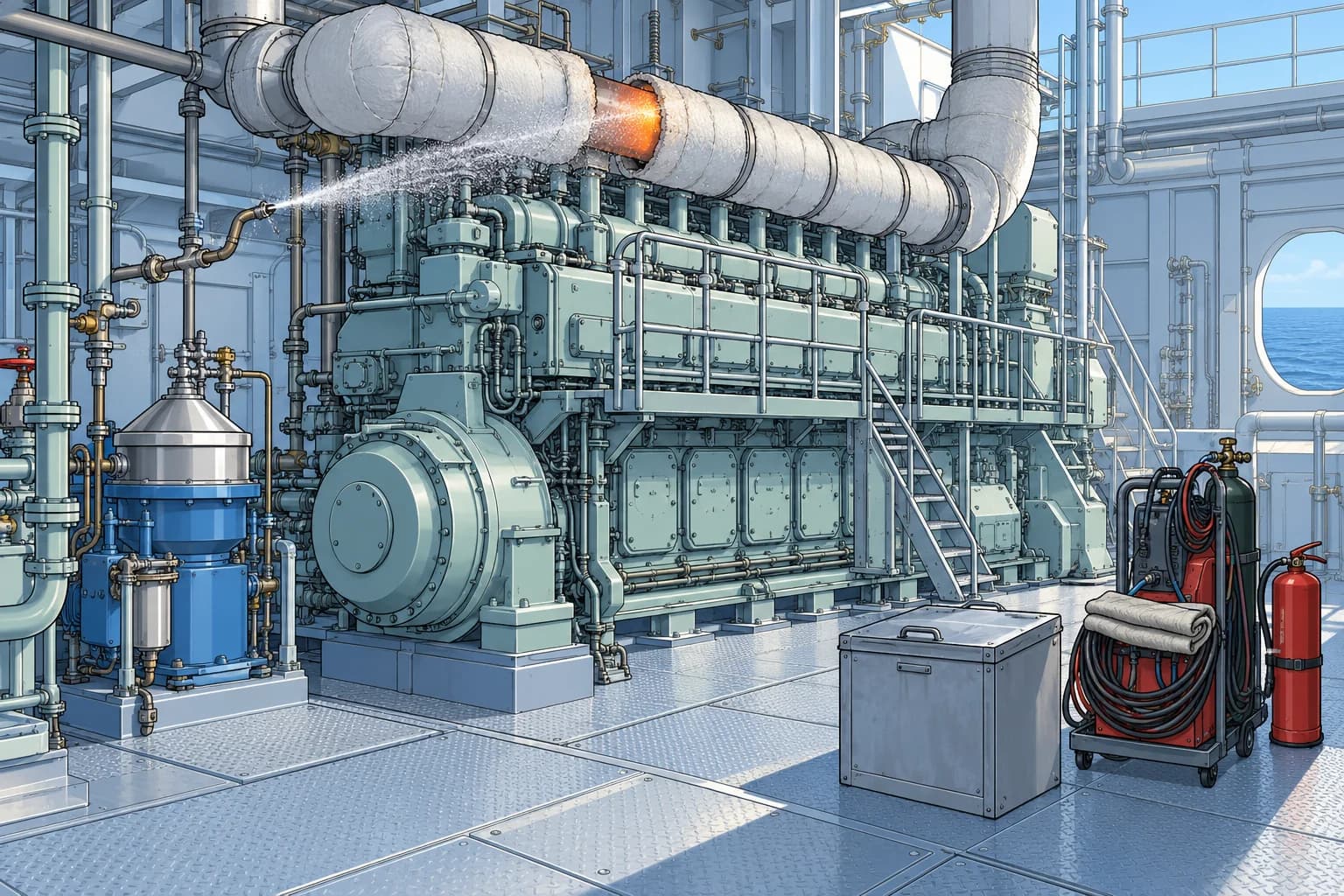 Ignition sources on ships, and preventing fire