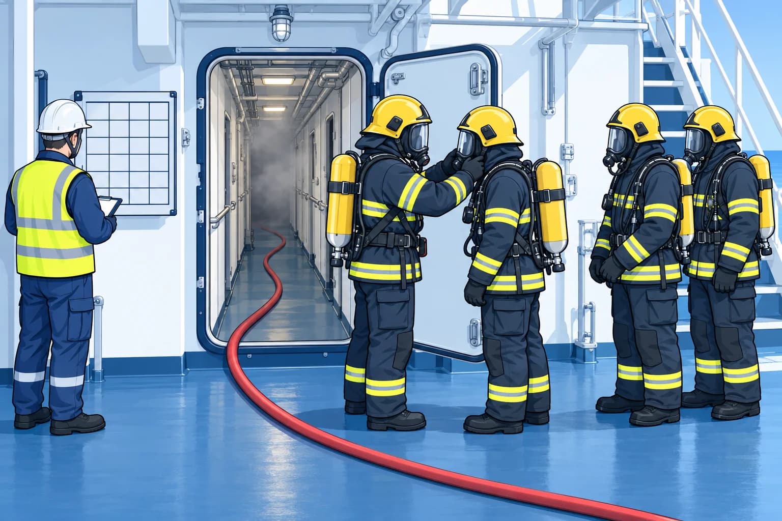 Raising the alarm and working in the fire party