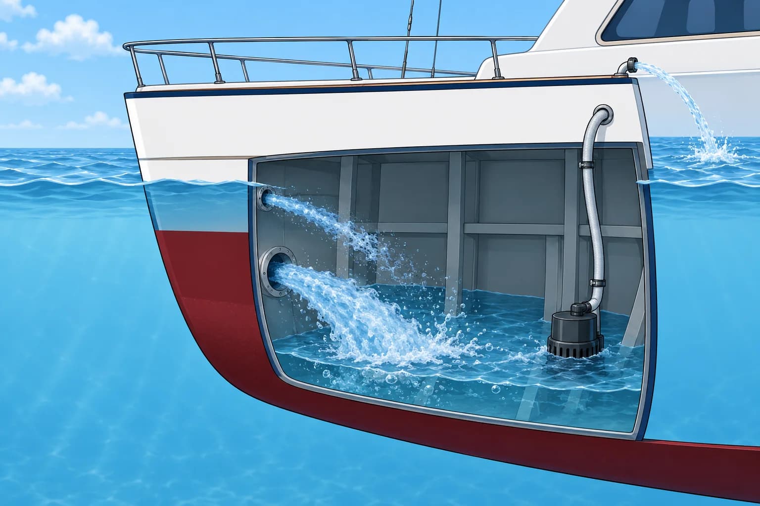 How fast a hole floods, and how fast you can pump