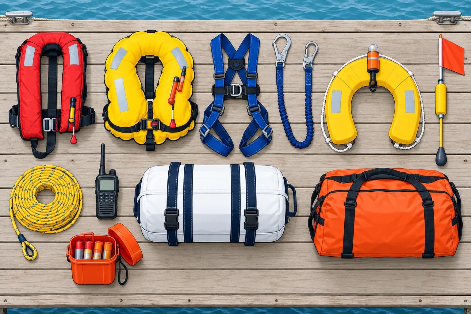 Kit for the trip, and showing it to the crew