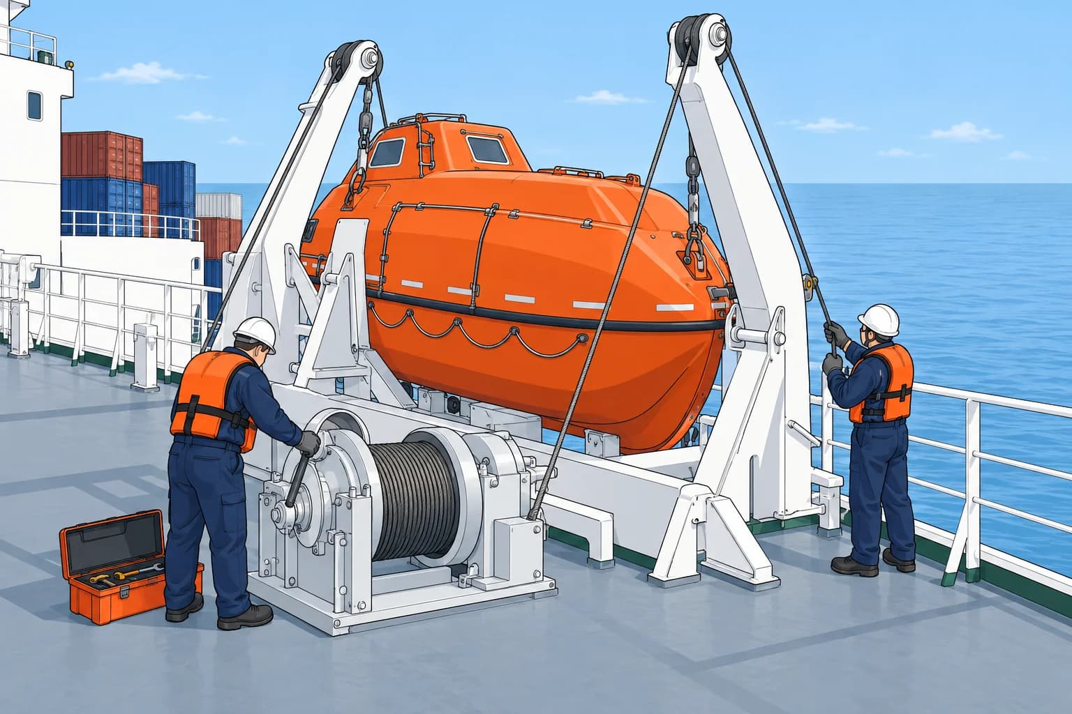 Inspections, engine checks and servicing (SOLAS III/20, MSC.402(96))