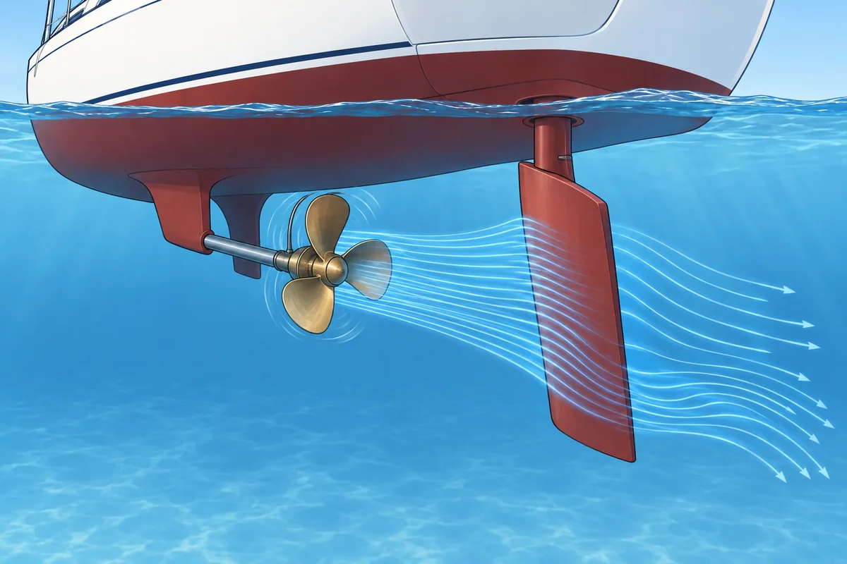 Rudder, propeller wash and pivot point