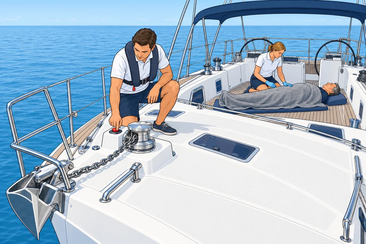Rope, winch and crush injuries, and shock