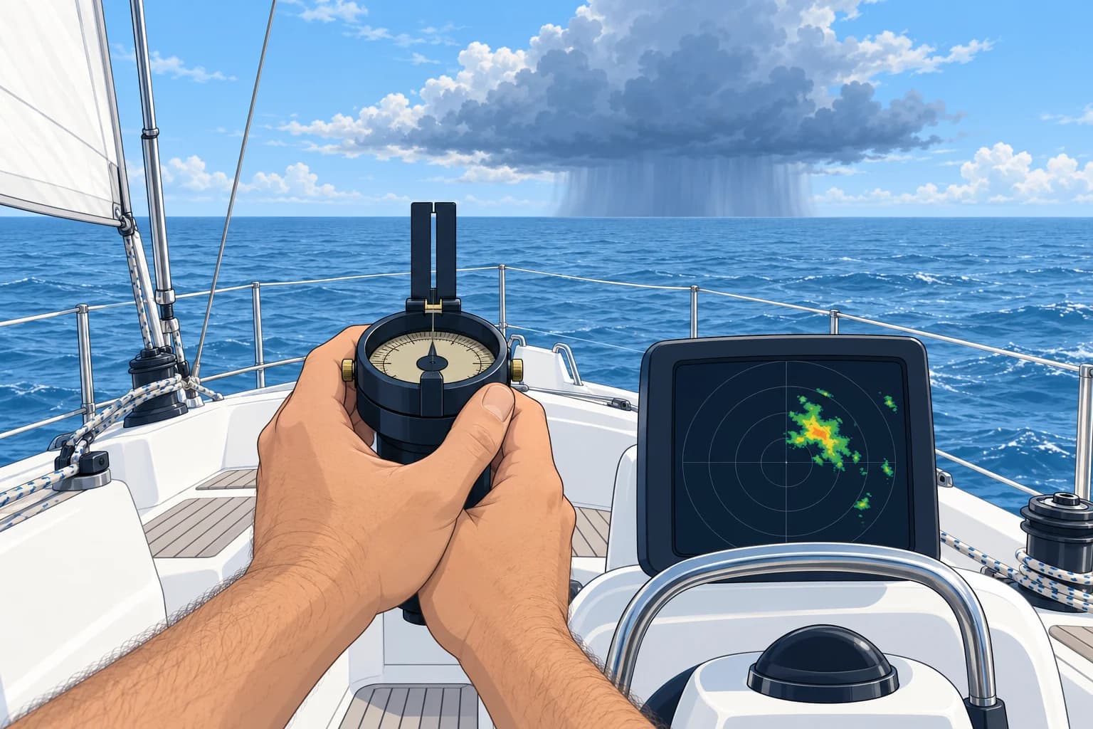 Spotting and tracking squalls by eye, radar and sound