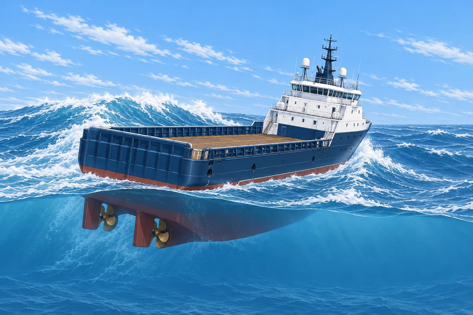 Following and quartering seas: surf-riding and successive high waves