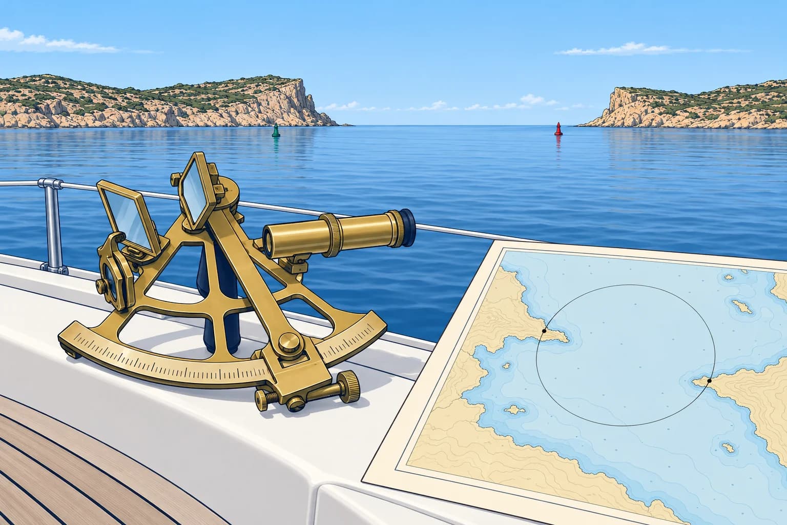 Horizontal and vertical sextant angles, and danger angles