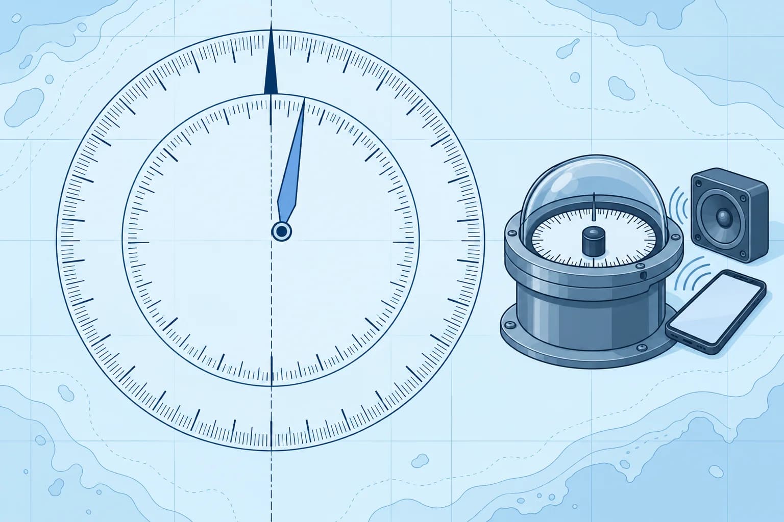 True north, magnetic north and the compass safe distance