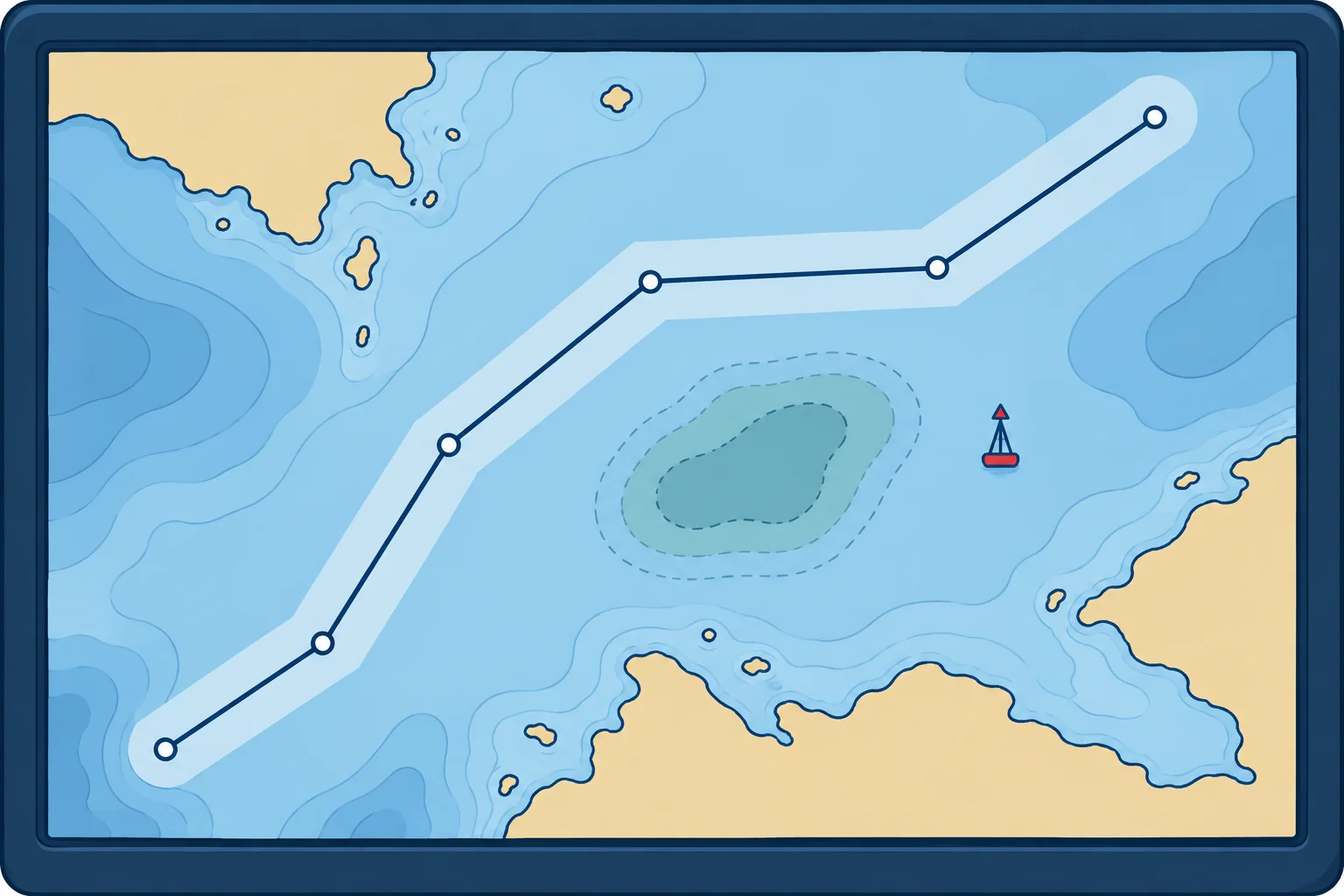 Route planning and route checking on ECDIS