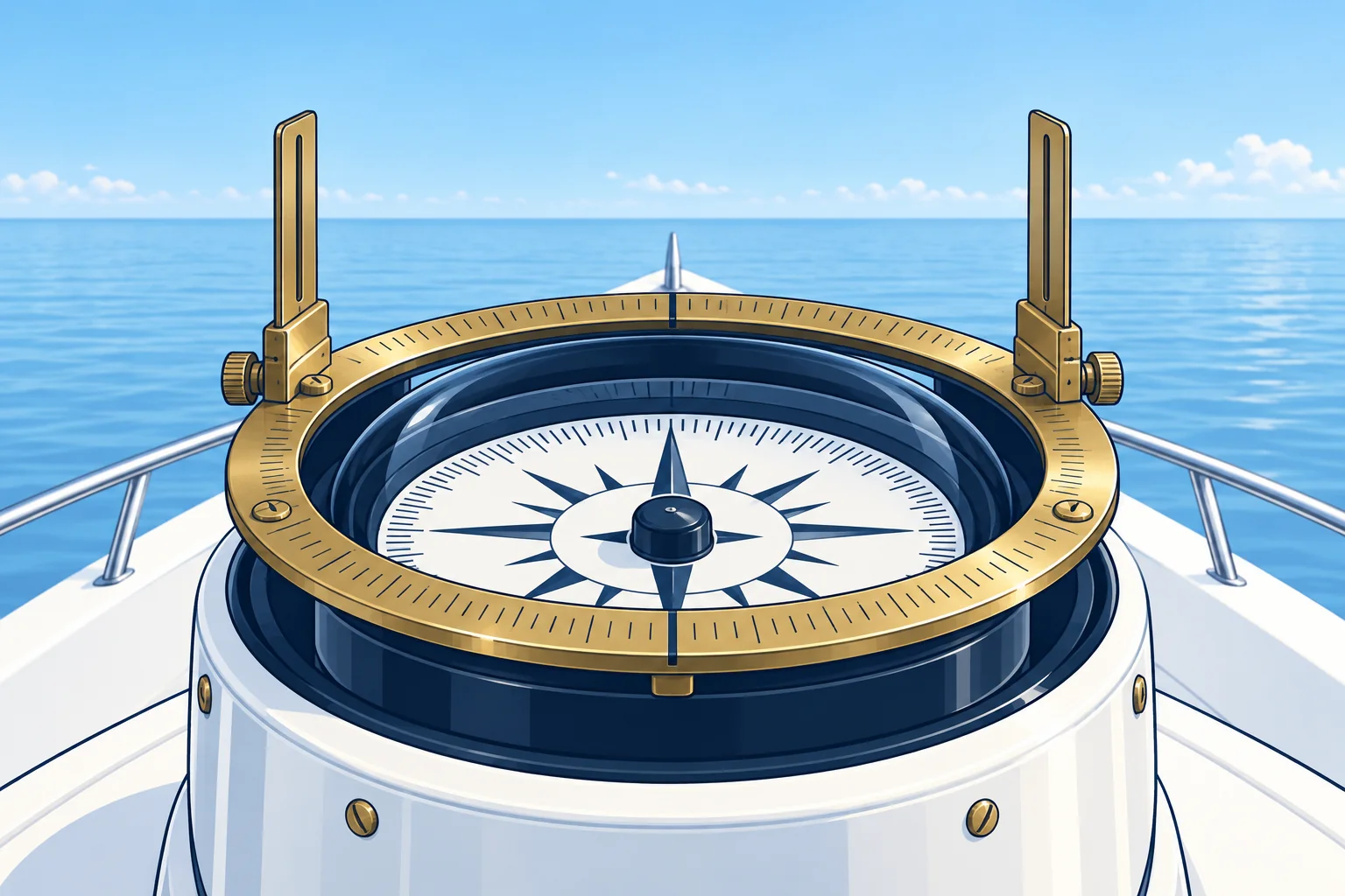 Compass error and deviation from Polaris, worked