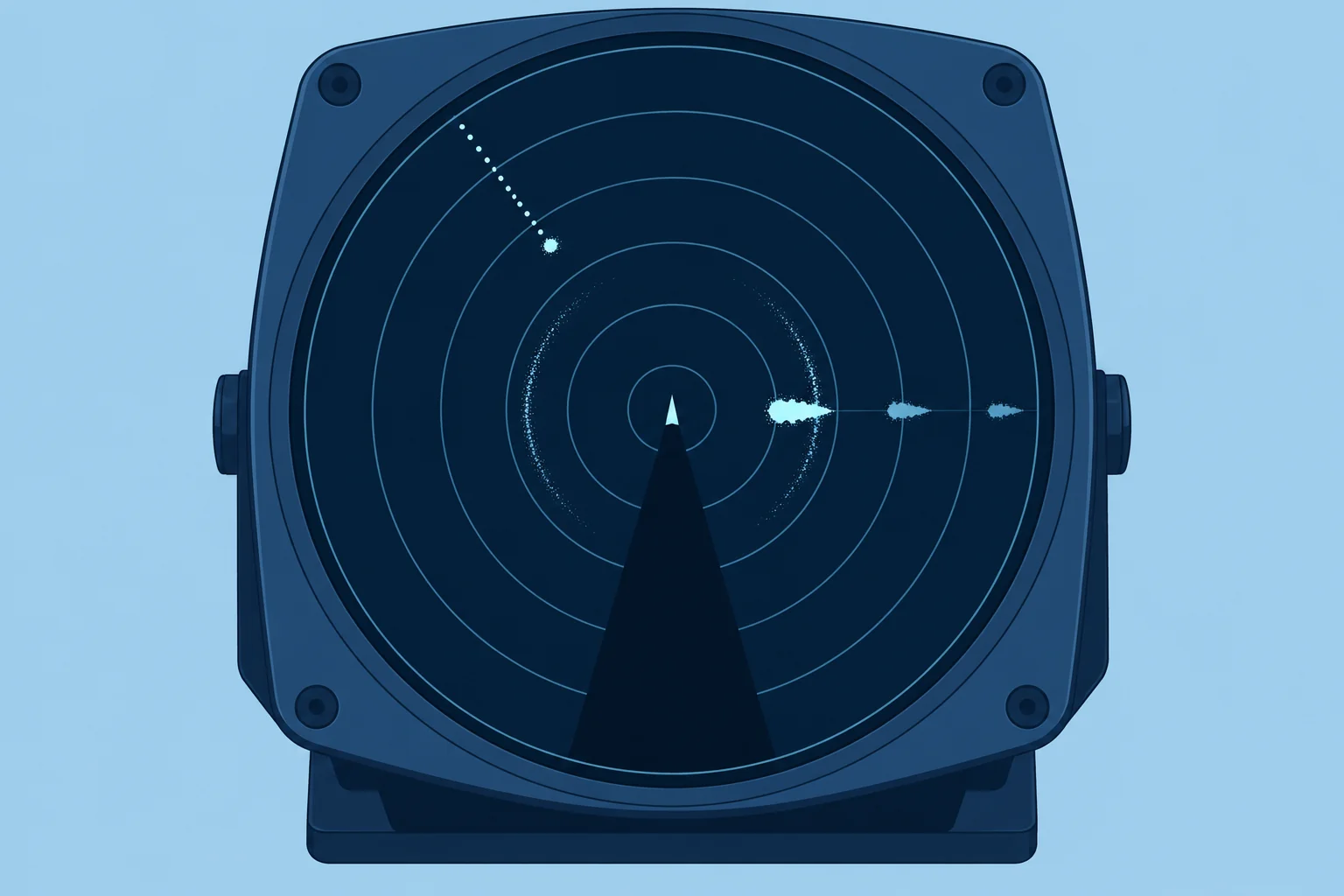 False echoes, blind sectors, reflectors and beacons