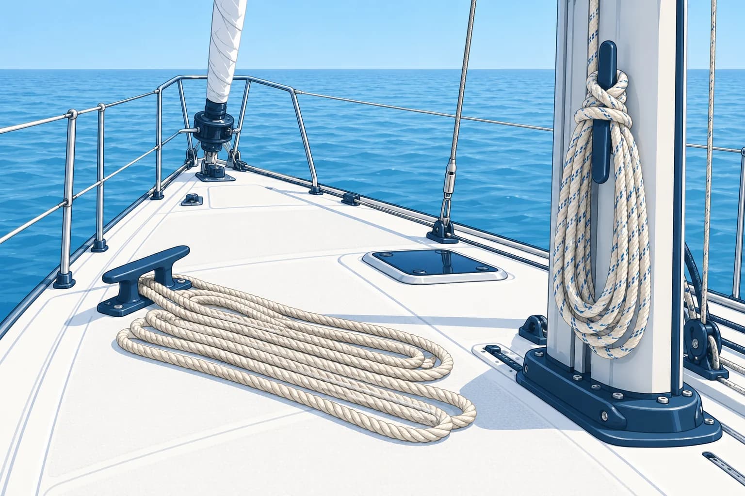 Coiling and flaking a rope so it runs free