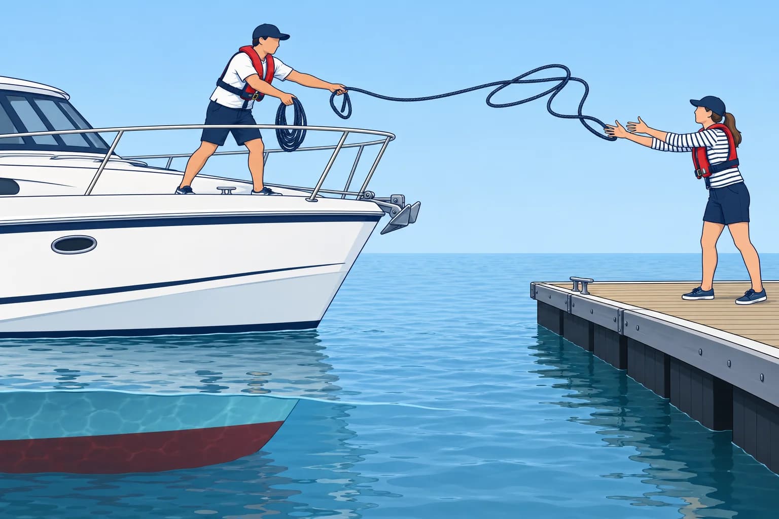 Throwing a line and passing mooring lines