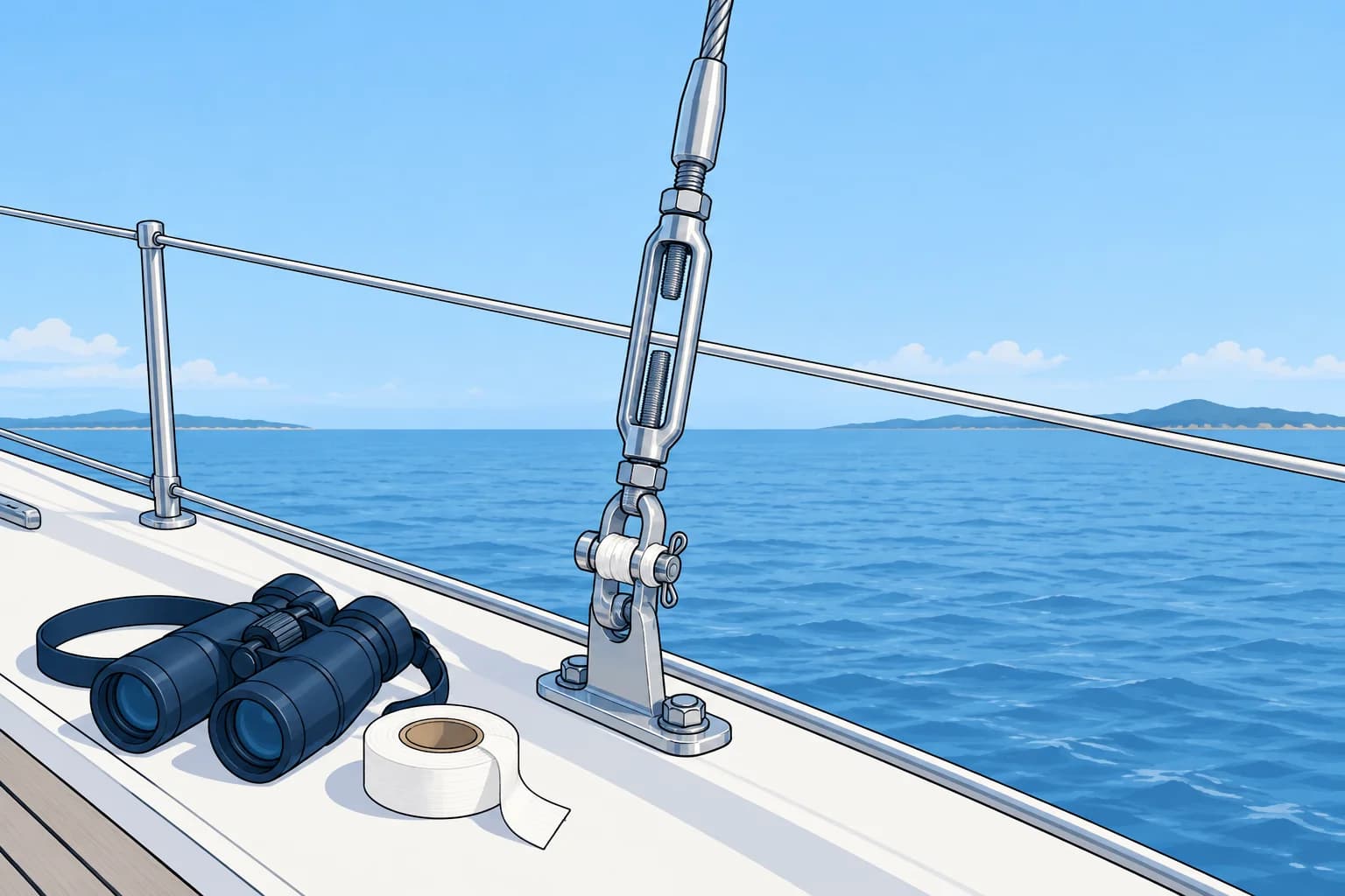 Checking standing and running rigging