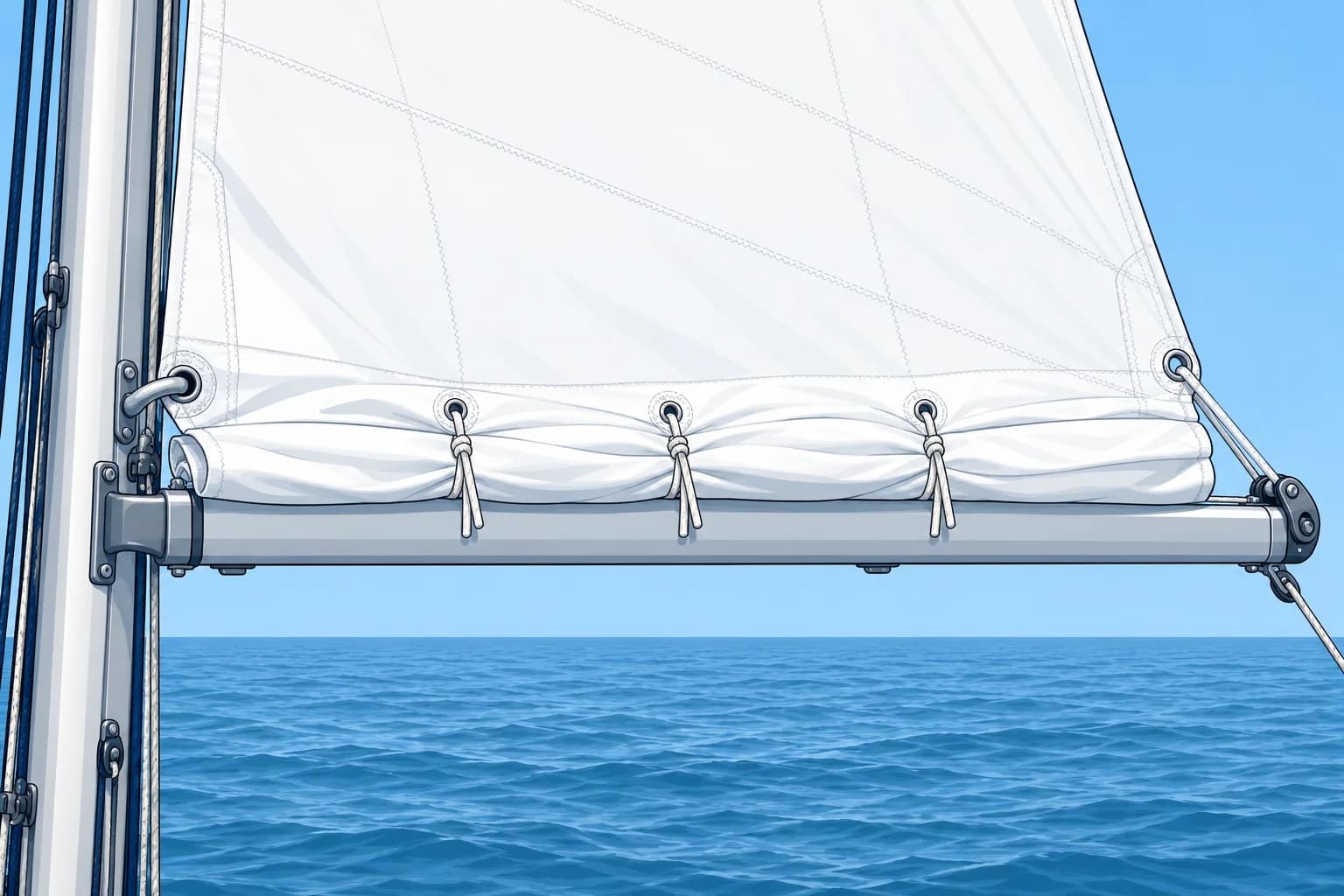 Slab reefing the mainsail