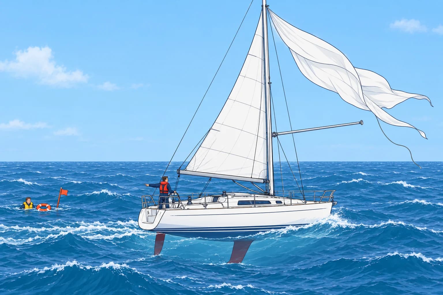 Downwind safety: preventer, MOB and night