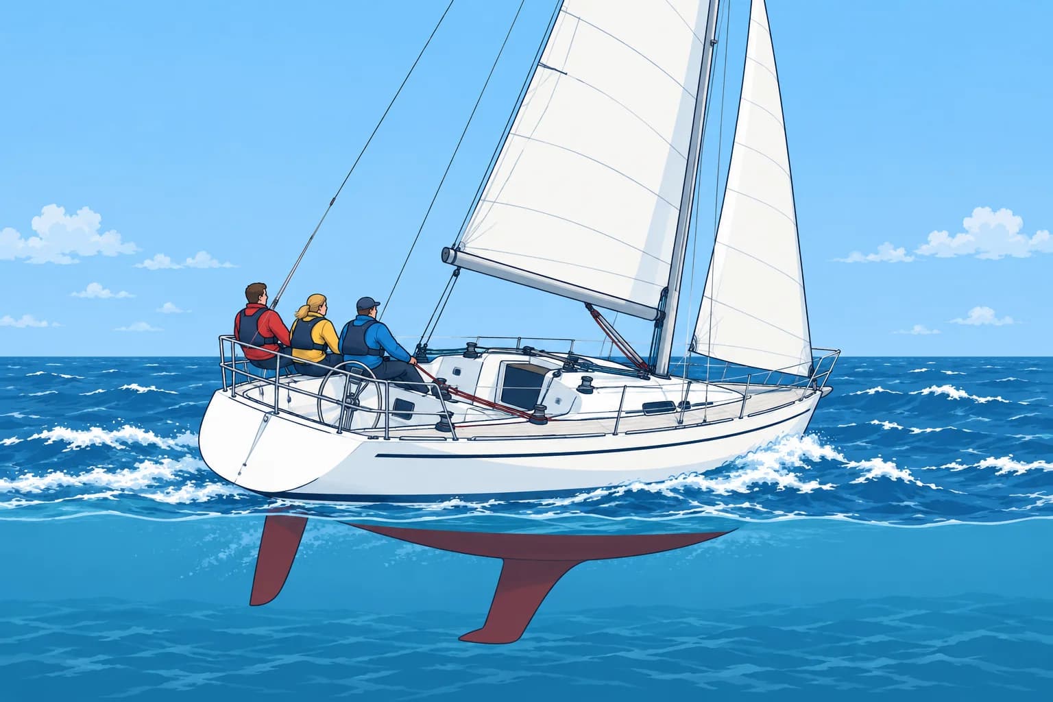 Depowering: flatten, twist, then reef