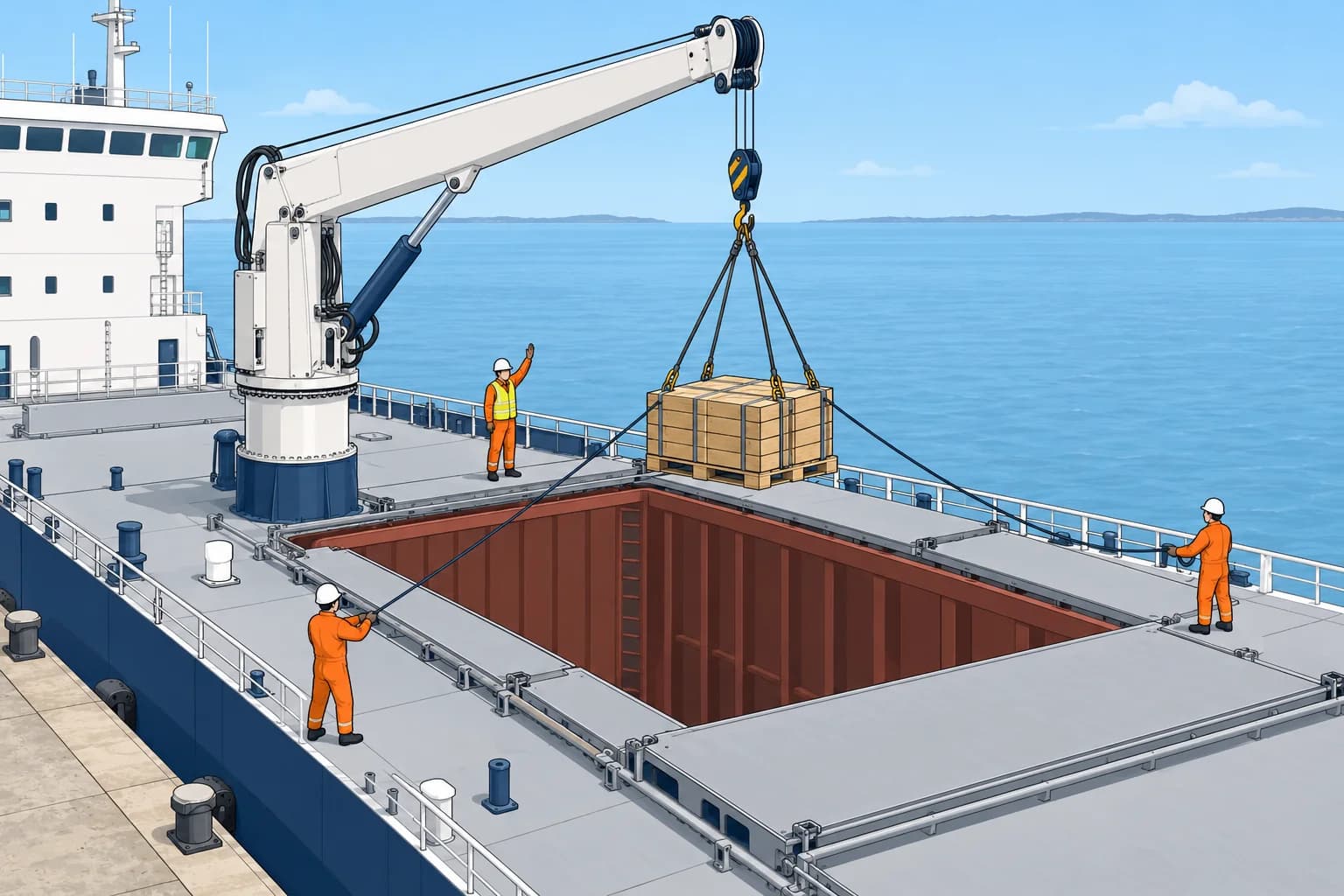 Cranes and derricks: safe working load, signals, wires and SOLAS II-1/3-13