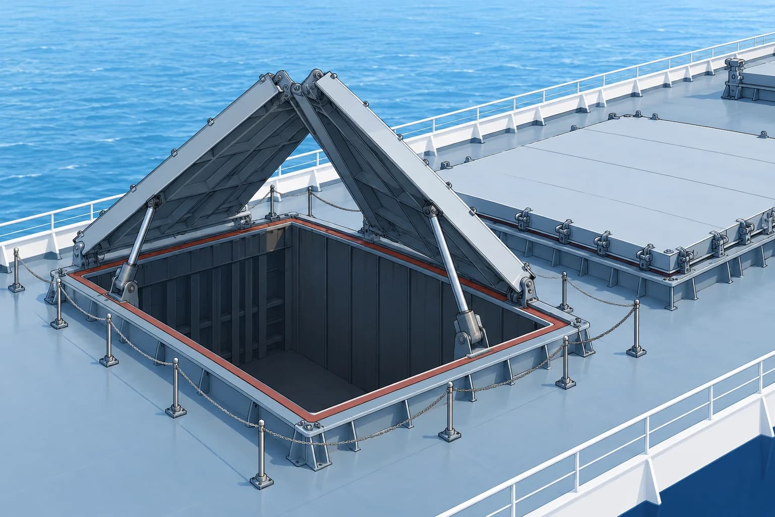 Hatch covers: types, seals, cleats and the dangers of moving panels