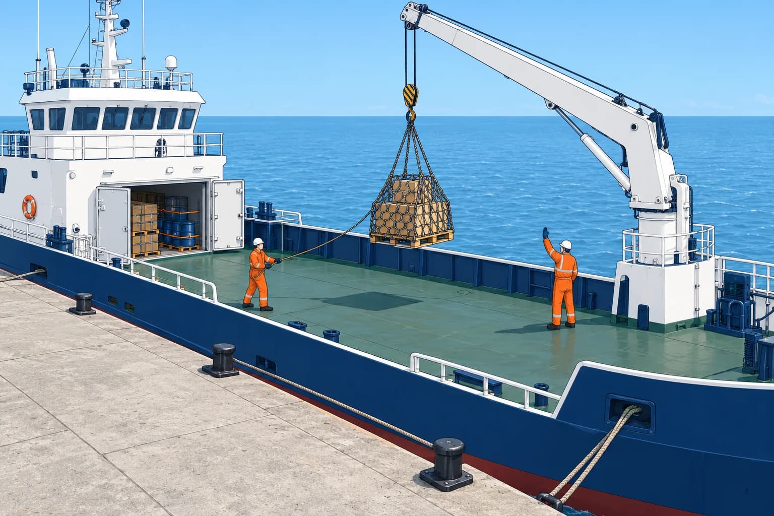 Taking and securing stores, and your part in cargo work