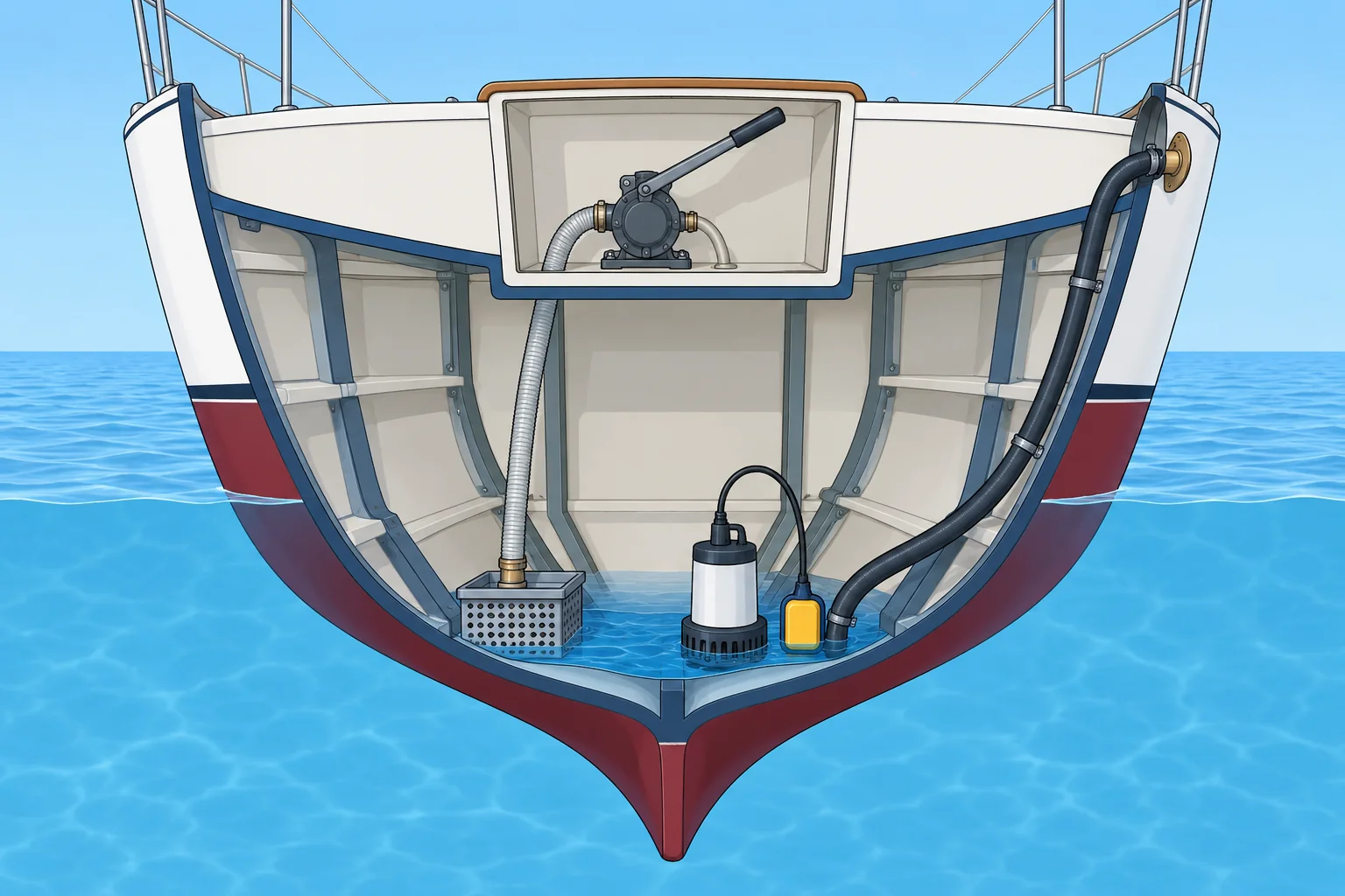 Bilge system and pumps