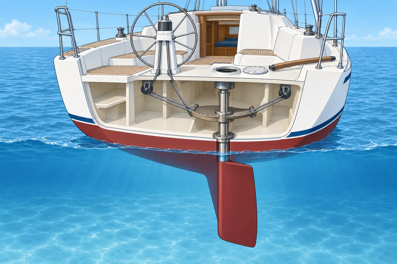 Steering systems and the emergency tiller
