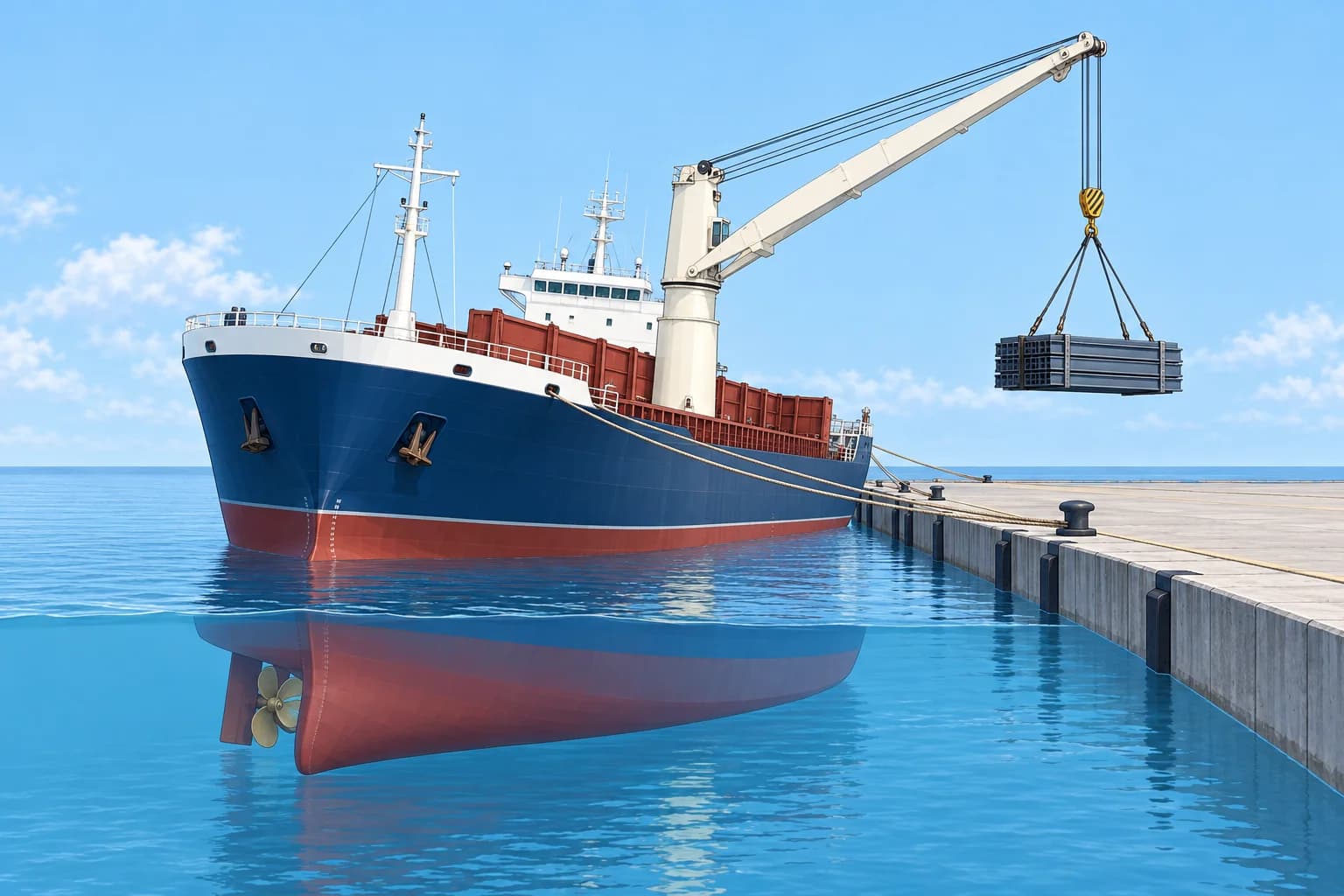 Suspended weights and heavy lifts with ship's gear