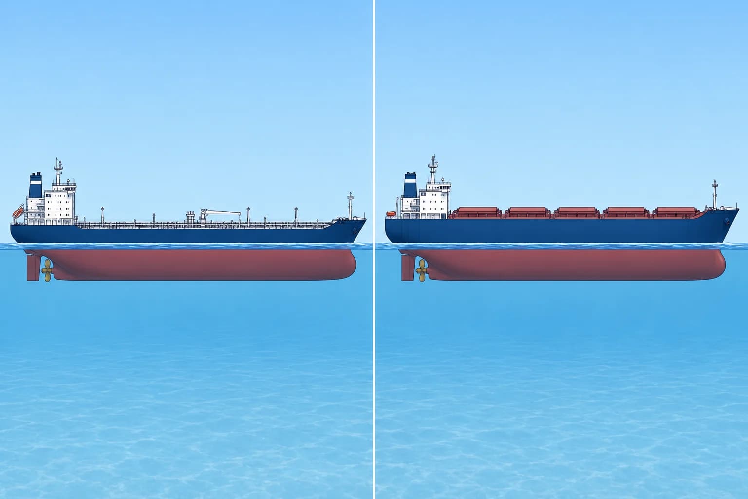 Freeboard, the deck line and ship types A and B