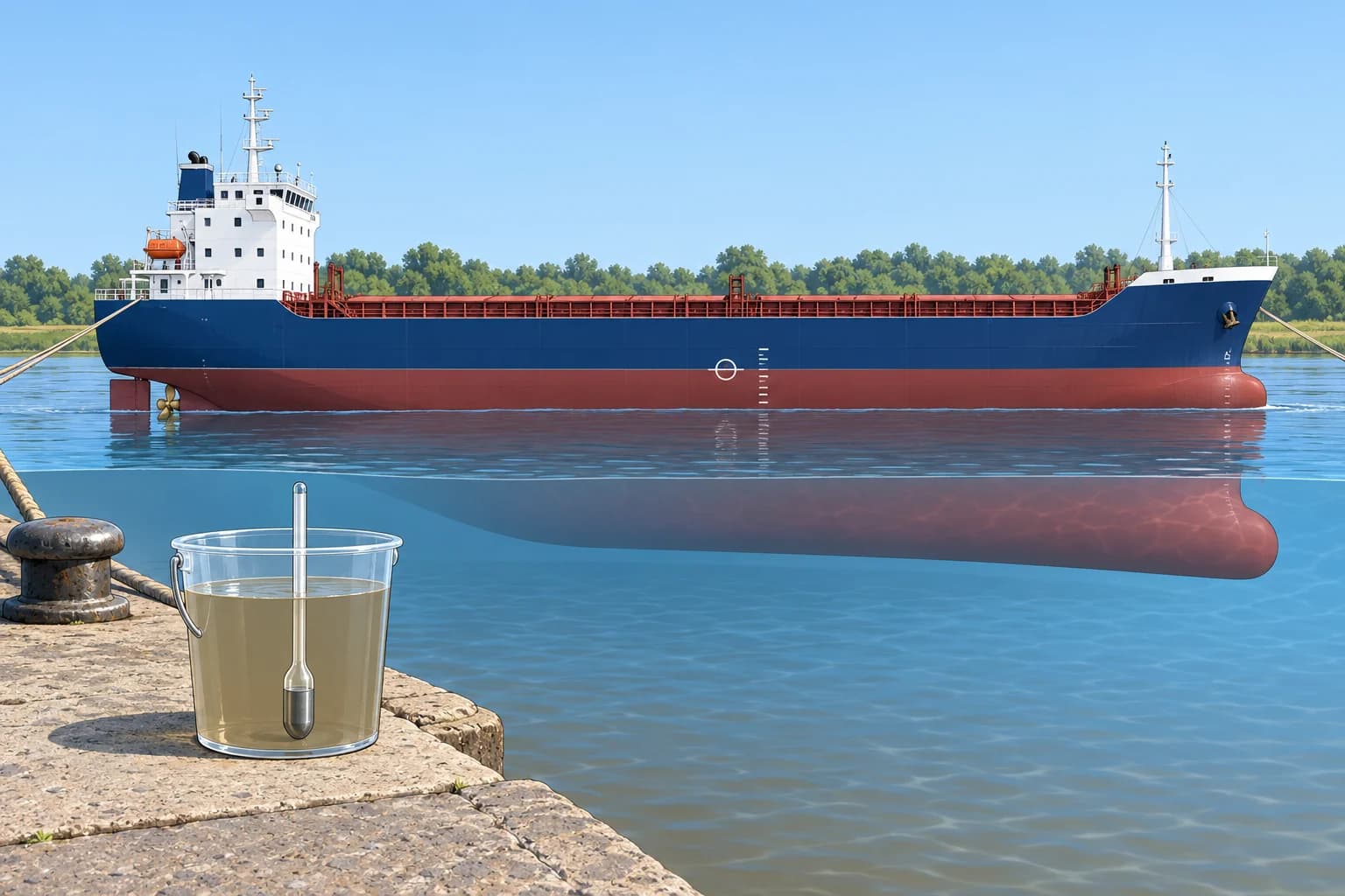Loading in dock water and the checks before sailing