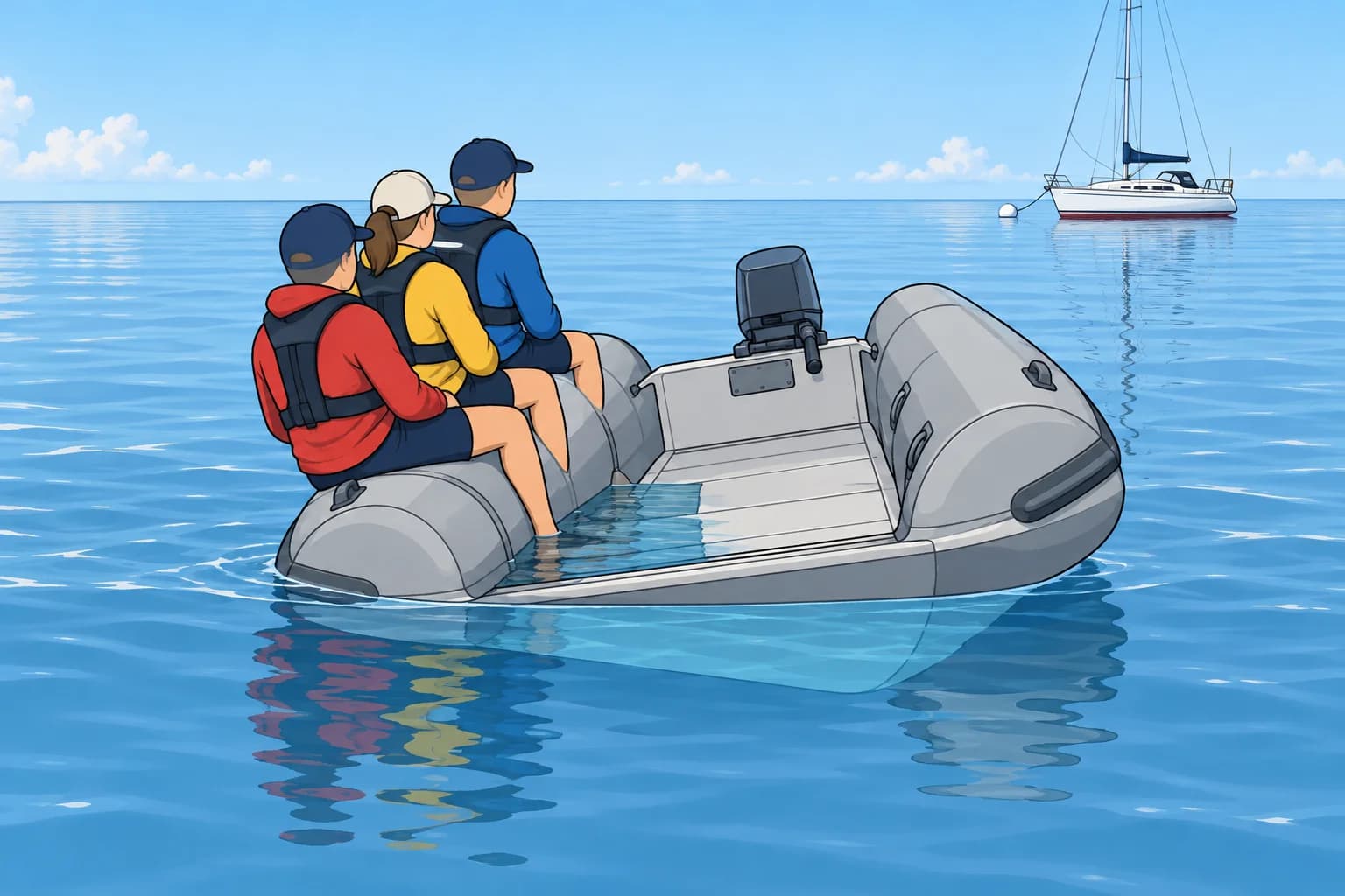 Weight high up, water aboard and people on one side