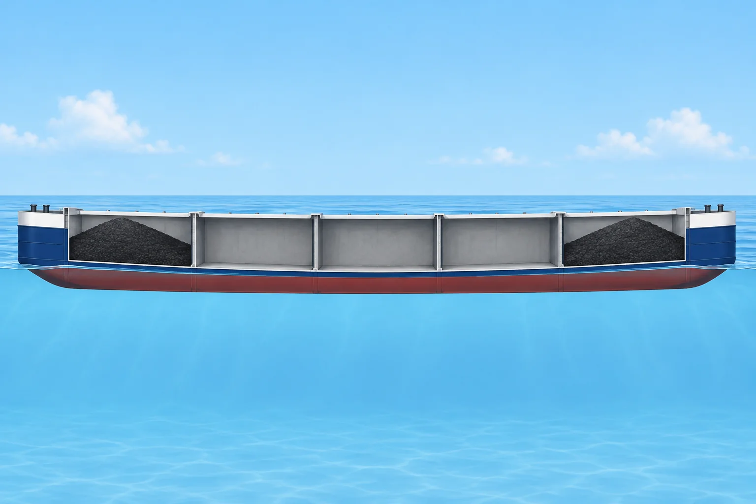 Shear force and bending moment along the hull