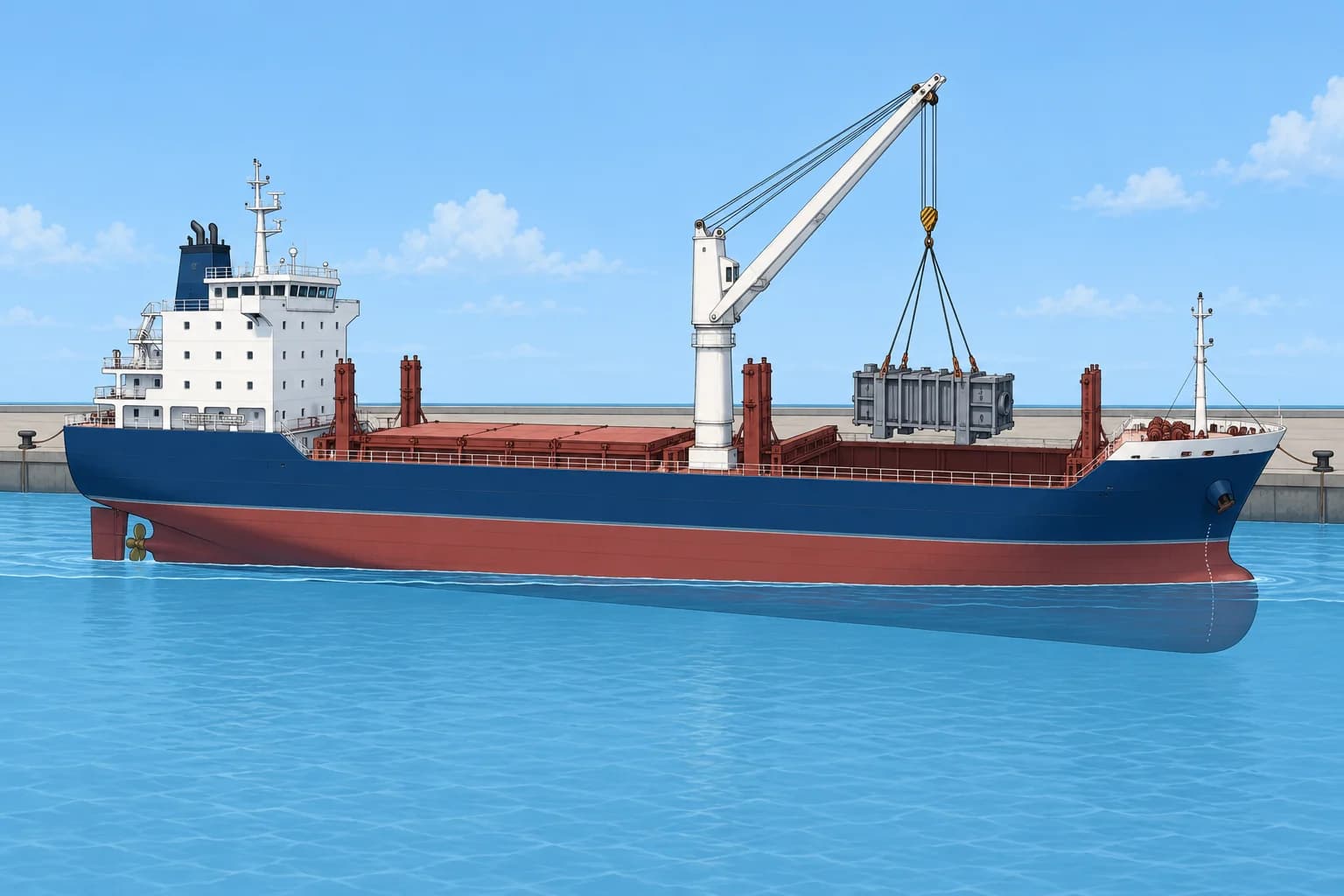 Loading and discharging: sinkage, trim and final draughts