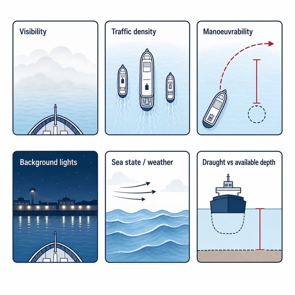 Factors que determinen la velocitat de seguretat — visibilitat, densitat de trànsit, maniobrabilitat.