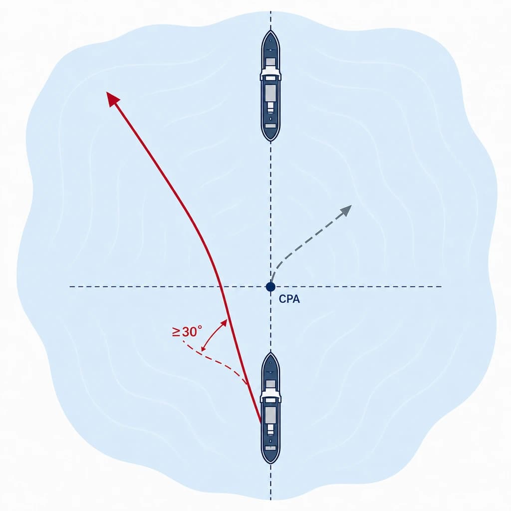 Action to avoid collision: positive, ample, made in good time.