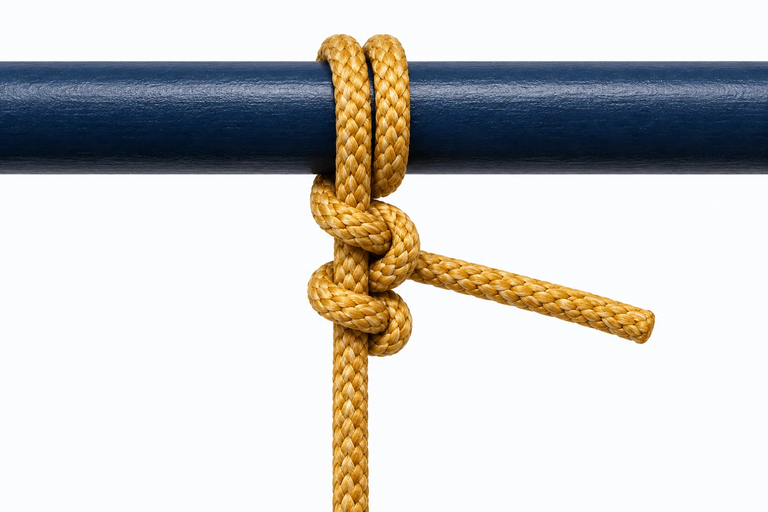 Rondtorn met twee halve steken: diagram van de voltooide knoop
